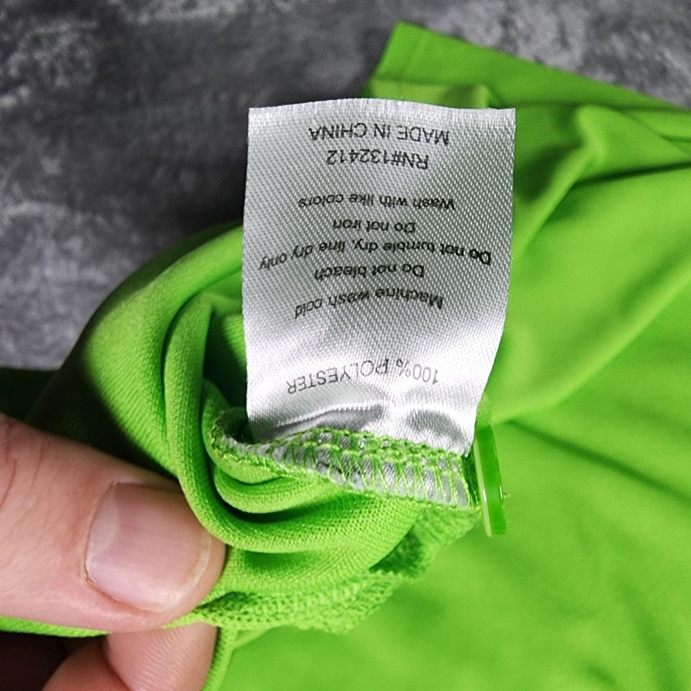 Loudmouth Polo Shirt Mens XL Green Solid Golf Performance Lightweight Polyester - Picture 2 of 12